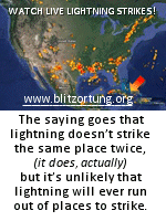 Blitzortung.org provides lightning and thunderstorm information in real-time on maps for the USA, United Kingdom, Australia, New Zealand, Europa, Africa, Asia and other countries.